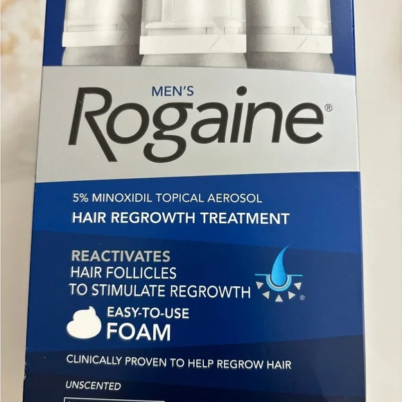 Rogaine Men’s Hair Regrowth system with 5% Topical Foam 3 cans. Exp: 11/2027. - Picture 3 of 8
